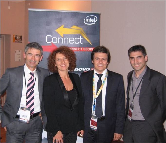 Alain Raison (Lenovo), Catherine Le Douche (Lenovo), Fabien Esdouroubail  (Intel) et Luc Badier (Microsoft) 