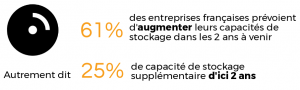 Stratégie stockage des entreprises françaises . Source : Étude IDC France, septembre 2017. 